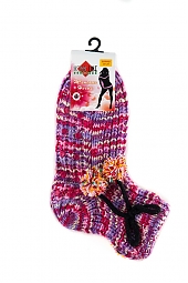 Hobby Line Женские вязанные носки с бубонами (нжв071)
